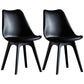 Nordic Style Armless Chair Plastic Upholstered Side Chair 16"x16"x32.6" Black Set of 2 Clearhalo 'Dining Chairs' 'Dining Tables & Seating' 'dining_chair' 'Furniture' 'furniture_dining_chair' 'Kitchen & Dining Furniture' 4854555