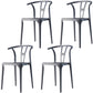Scandinavian Plastic Dining Room Chair Slat Back Stacking Side Chair Grey 4 Piece Set Clearhalo 'Dining Chairs' 'Dining Tables & Seating' 'dining_chair' 'furn' 'furn_dining_chair' 'Furniture' 'furniture_dining_chair' 'Kitchen & Dining Furniture' 4854558
