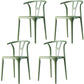 Scandinavian Plastic Dining Room Chair Slat Back Stacking Side Chair Green 4 Piece Set Clearhalo 'Dining Chairs' 'Dining Tables & Seating' 'dining_chair' 'furn' 'furn_dining_chair' 'Furniture' 'furniture_dining_chair' 'Kitchen & Dining Furniture' 4854563