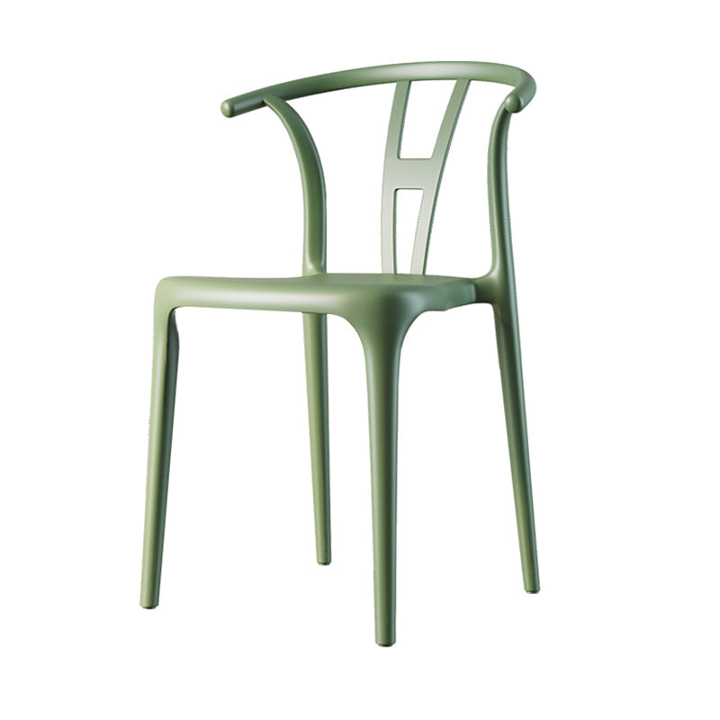 Scandinavian Plastic Dining Room Chair Slat Back Stacking Side Chair Green 1 Piece Clearhalo 'Dining Chairs' 'Dining Tables & Seating' 'dining_chair' 'furn' 'furn_dining_chair' 'Furniture' 'furniture_dining_chair' 'Kitchen & Dining Furniture' 4854566