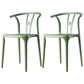 Scandinavian Plastic Dining Room Chair Slat Back Stacking Side Chair Green 2 Piece Set Clearhalo 'Dining Chairs' 'Dining Tables & Seating' 'dining_chair' 'furn' 'furn_dining_chair' 'Furniture' 'furniture_dining_chair' 'Kitchen & Dining Furniture' 4854568