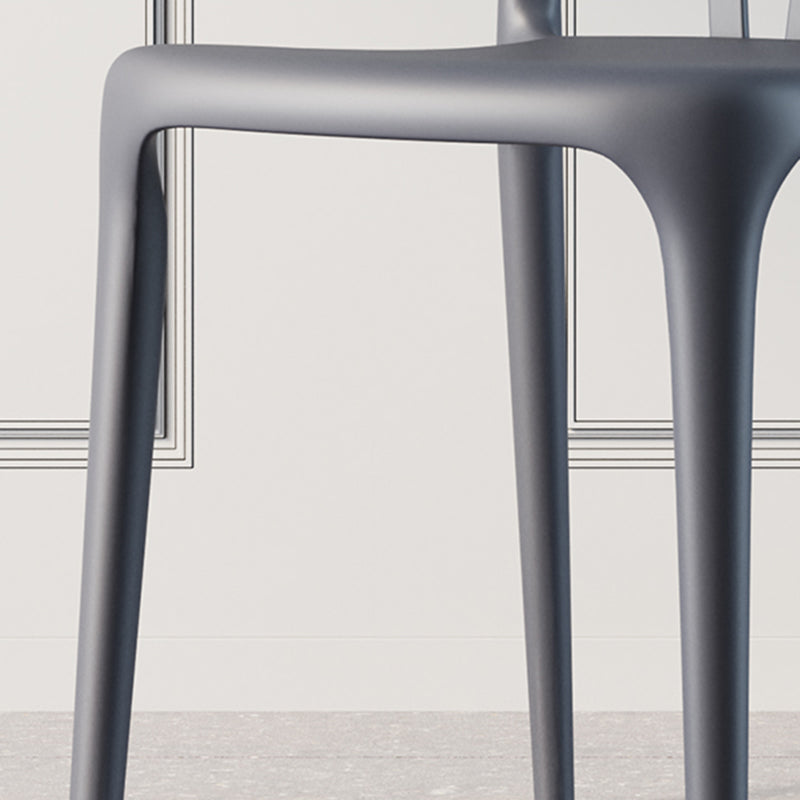 Scandinavian Plastic Dining Room Chair Slat Back Stacking Side Chair Clearhalo 'Dining Chairs' 'Dining Tables & Seating' 'dining_chair' 'furn' 'furn_dining_chair' 'Furniture' 'furniture_dining_chair' 'Kitchen & Dining Furniture' 4854573