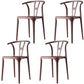 Scandinavian Plastic Dining Room Chair Slat Back Stacking Side Chair Brown 4 Piece Set Clearhalo 'Dining Chairs' 'Dining Tables & Seating' 'dining_chair' 'furn' 'furn_dining_chair' 'Furniture' 'furniture_dining_chair' 'Kitchen & Dining Furniture' 4854575