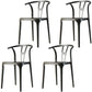 Scandinavian Plastic Dining Room Chair Slat Back Stacking Side Chair Black 4 Piece Set Clearhalo 'Dining Chairs' 'Dining Tables & Seating' 'dining_chair' 'furn' 'furn_dining_chair' 'Furniture' 'furniture_dining_chair' 'Kitchen & Dining Furniture' 4854582