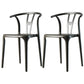 Scandinavian Plastic Dining Room Chair Slat Back Stacking Side Chair Black 2 Piece Set Clearhalo 'Dining Chairs' 'Dining Tables & Seating' 'dining_chair' 'furn' 'furn_dining_chair' 'Furniture' 'furniture_dining_chair' 'Kitchen & Dining Furniture' 4854584