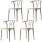 Scandinavian Plastic Dining Room Chair Slat Back Stacking Side Chair Camel 4 Piece Set Clearhalo 'Dining Chairs' 'Dining Tables & Seating' 'dining_chair' 'furn' 'furn_dining_chair' 'Furniture' 'furniture_dining_chair' 'Kitchen & Dining Furniture' 4854591