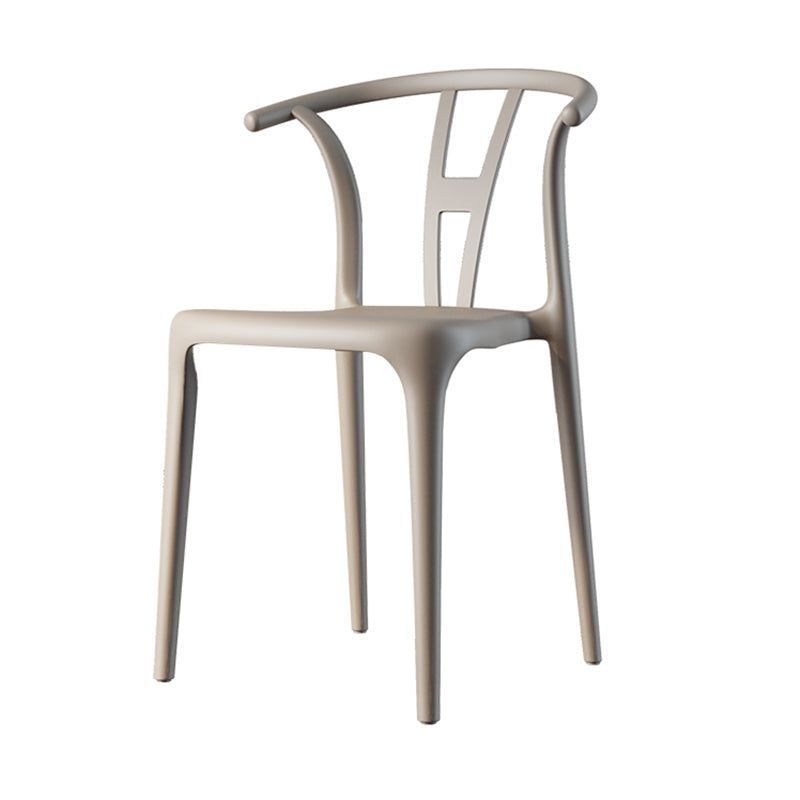 Scandinavian Plastic Dining Room Chair Slat Back Stacking Side Chair Camel 1 Piece Clearhalo 'Dining Chairs' 'Dining Tables & Seating' 'dining_chair' 'furn' 'furn_dining_chair' 'Furniture' 'furniture_dining_chair' 'Kitchen & Dining Furniture' 4854592