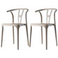 Scandinavian Plastic Dining Room Chair Slat Back Stacking Side Chair Camel 2 Piece Set Clearhalo 'Dining Chairs' 'Dining Tables & Seating' 'dining_chair' 'furn' 'furn_dining_chair' 'Furniture' 'furniture_dining_chair' 'Kitchen & Dining Furniture' 4854593