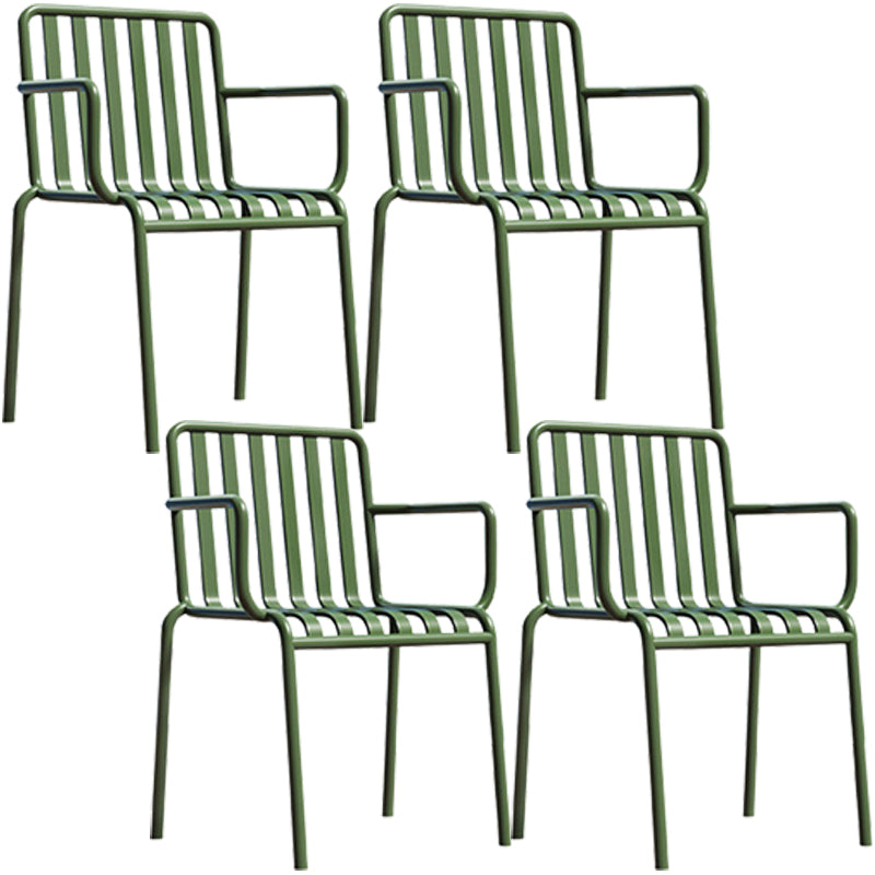 Glam Metal Kitchen and Patio Dining Side Chair Slat Back Arm Chair Green 4 Piece Set Clearhalo 'Dining Chairs' 'Dining Tables & Seating' 'dining_chair' 'furn' 'furn_dining_chair' 'Furniture' 'furniture_dining_chair' 'Kitchen & Dining Furniture' 4854596