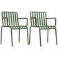 Glam Metal Kitchen and Patio Dining Side Chair Slat Back Arm Chair Green 2 Piece Set Clearhalo 'Dining Chairs' 'Dining Tables & Seating' 'dining_chair' 'furn' 'furn_dining_chair' 'Furniture' 'furniture_dining_chair' 'Kitchen & Dining Furniture' 4854600