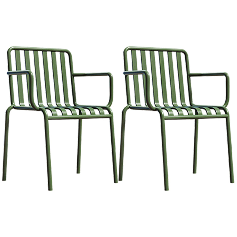 Glam Metal Kitchen and Patio Dining Side Chair Slat Back Arm Chair Green 2 Piece Set Clearhalo 'Dining Chairs' 'Dining Tables & Seating' 'dining_chair' 'furn' 'furn_dining_chair' 'Furniture' 'furniture_dining_chair' 'Kitchen & Dining Furniture' 4854600