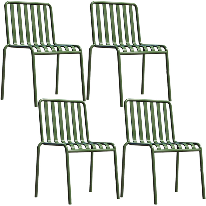 Glam Metal Kitchen and Patio Dining Side Chair Slat Back Arm Chair Light Green 4 Piece Set Clearhalo 'Dining Chairs' 'Dining Tables & Seating' 'dining_chair' 'furn' 'furn_dining_chair' 'Furniture' 'furniture_dining_chair' 'Kitchen & Dining Furniture' 4854602