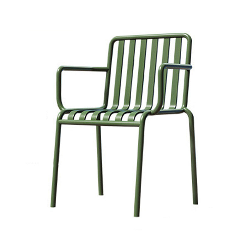 Glam Metal Kitchen and Patio Dining Side Chair Slat Back Arm Chair Clearhalo 'Dining Chairs' 'Dining Tables & Seating' 'dining_chair' 'furn' 'furn_dining_chair' 'Furniture' 'furniture_dining_chair' 'Kitchen & Dining Furniture' 4854603