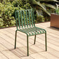 Glam Metal Kitchen and Patio Dining Side Chair Slat Back Arm Chair Light Green 1 Piece Clearhalo 'Dining Chairs' 'Dining Tables & Seating' 'dining_chair' 'furn' 'furn_dining_chair' 'Furniture' 'furniture_dining_chair' 'Kitchen & Dining Furniture' 4854604