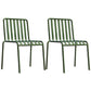Glam Metal Kitchen and Patio Dining Side Chair Slat Back Arm Chair Light Green 2 Piece Set Clearhalo 'Dining Chairs' 'Dining Tables & Seating' 'dining_chair' 'furn' 'furn_dining_chair' 'Furniture' 'furniture_dining_chair' 'Kitchen & Dining Furniture' 4854605