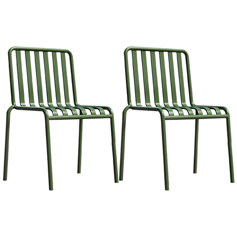 Glam Metal Kitchen and Patio Dining Side Chair Slat Back Arm Chair Light Green 2 Piece Set Clearhalo 'Dining Chairs' 'Dining Tables & Seating' 'dining_chair' 'furn' 'furn_dining_chair' 'Furniture' 'furniture_dining_chair' 'Kitchen & Dining Furniture' 4854605