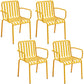 Glam Metal Kitchen and Patio Dining Side Chair Slat Back Arm Chair Yellow 4 Piece Set Clearhalo 'Dining Chairs' 'Dining Tables & Seating' 'dining_chair' 'furn' 'furn_dining_chair' 'Furniture' 'furniture_dining_chair' 'Kitchen & Dining Furniture' 4854607