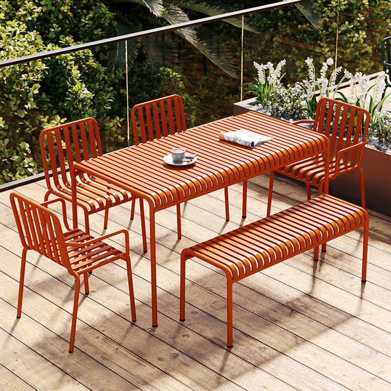 Glam Metal Kitchen and Patio Dining Side Chair Slat Back Arm Chair Clearhalo 'Dining Chairs' 'Dining Tables & Seating' 'dining_chair' 'furn' 'furn_dining_chair' 'Furniture' 'furniture_dining_chair' 'Kitchen & Dining Furniture' 4854608