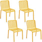 Glam Metal Kitchen and Patio Dining Side Chair Slat Back Arm Chair Light Yellow 4 Piece Set Clearhalo 'Dining Chairs' 'Dining Tables & Seating' 'dining_chair' 'furn' 'furn_dining_chair' 'Furniture' 'furniture_dining_chair' 'Kitchen & Dining Furniture' 4854611