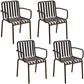 Glam Metal Kitchen and Patio Dining Side Chair Slat Back Arm Chair Black 4 Piece Set Clearhalo 'Dining Chairs' 'Dining Tables & Seating' 'dining_chair' 'furn' 'furn_dining_chair' 'Furniture' 'furniture_dining_chair' 'Kitchen & Dining Furniture' 4854614