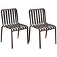Glam Metal Kitchen and Patio Dining Side Chair Slat Back Arm Chair Matte Black 2 Piece Set Clearhalo 'Dining Chairs' 'Dining Tables & Seating' 'dining_chair' 'furn' 'furn_dining_chair' 'Furniture' 'furniture_dining_chair' 'Kitchen & Dining Furniture' 4854619