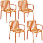Glam Metal Kitchen and Patio Dining Side Chair Slat Back Arm Chair Orange 4 Piece Set Clearhalo 'Dining Chairs' 'Dining Tables & Seating' 'dining_chair' 'furn' 'furn_dining_chair' 'Furniture' 'furniture_dining_chair' 'Kitchen & Dining Furniture' 4854620