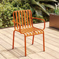 Glam Metal Kitchen and Patio Dining Side Chair Slat Back Arm Chair Orange 1 Piece Clearhalo 'Dining Chairs' 'Dining Tables & Seating' 'dining_chair' 'furn' 'furn_dining_chair' 'Furniture' 'furniture_dining_chair' 'Kitchen & Dining Furniture' 4854621