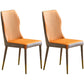 Glam Style Armless Chair Wood Wingback Parsons Chair for Kitchen 16.9"x18.8"x35.8" Orange 2 Piece Set Brass Gold Clearhalo 'Dining Chairs' 'Dining Tables & Seating' 'dining_chair' 'furn' 'furn_dining_chair' 'Furniture' 'furniture_dining_chair' 'Kitchen & Dining Furniture' 4854633