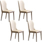 Glam Style Armless Chair Wood Wingback Parsons Chair for Kitchen 16.9"x18.8"x35.8" Off-White 4 Piece Set Brass Gold Clearhalo 'Dining Chairs' 'Dining Tables & Seating' 'dining_chair' 'furn' 'furn_dining_chair' 'Furniture' 'furniture_dining_chair' 'Kitchen & Dining Furniture' 4854646