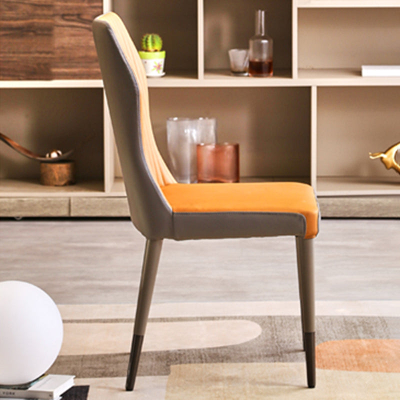 Glam Style Armless Chair Wood Wingback Parsons Chair for Kitchen 16.9"x18.8"x35.8" Clearhalo 'Dining Chairs' 'Dining Tables & Seating' 'dining_chair' 'furn' 'furn_dining_chair' 'Furniture' 'furniture_dining_chair' 'Kitchen & Dining Furniture' 4854649