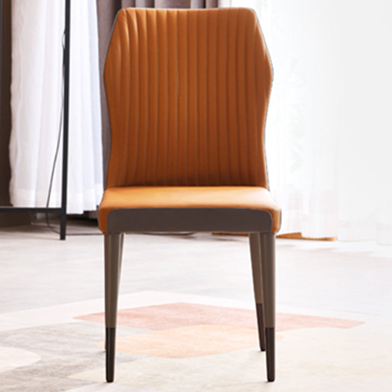 Glam Style Armless Chair Wood Wingback Parsons Chair for Kitchen 16.9"x18.8"x35.8" Clearhalo 'Dining Chairs' 'Dining Tables & Seating' 'dining_chair' 'furn' 'furn_dining_chair' 'Furniture' 'furniture_dining_chair' 'Kitchen & Dining Furniture' 4854652