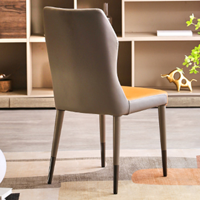 Glam Style Armless Chair Wood Wingback Parsons Chair for Kitchen 16.9"x18.8"x35.8" Clearhalo 'Dining Chairs' 'Dining Tables & Seating' 'dining_chair' 'furn' 'furn_dining_chair' 'Furniture' 'furniture_dining_chair' 'Kitchen & Dining Furniture' 4854653