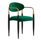 Glam Metal Home Dining Arm Chair Open Back Dining Room Chair in Black Blackish Green 1 Piece Clearhalo 'Dining Chairs' 'Dining Tables & Seating' 'dining_chair' 'furn' 'furn_dining_chair' 'Furniture' 'furniture_dining_chair' 'Kitchen & Dining Furniture' 4854663