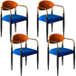 Glam Metal Home Dining Arm Chair Open Back Dining Room Chair in Black Orange Blue 4 Piece Set Clearhalo 'Dining Chairs' 'Dining Tables & Seating' 'dining_chair' 'furn' 'furn_dining_chair' 'Furniture' 'furniture_dining_chair' 'Kitchen & Dining Furniture' 4854667