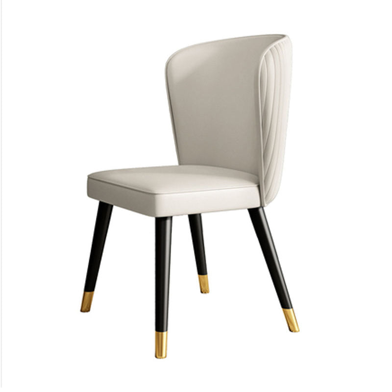Glam Style Armless Chair Wood PU Leather Parsons Dining Chairs for Kitchen Clearhalo 'Dining Chairs' 'Dining Tables & Seating' 'dining_chair' 'furn' 'furn_dining_chair' 'Furniture' 'furniture_dining_chair' 'Kitchen & Dining Furniture' 4854686
