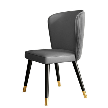 Glam Style Armless Chair Wood PU Leather Parsons Dining Chairs for Kitchen Grey 1 Piece Clearhalo 'Dining Chairs' 'Dining Tables & Seating' 'dining_chair' 'furn' 'furn_dining_chair' 'Furniture' 'furniture_dining_chair' 'Kitchen & Dining Furniture' 4854694