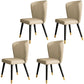 Glam Style Armless Chair Wood PU Leather Parsons Dining Chairs for Kitchen Beige 4 Piece Set Clearhalo 'Dining Chairs' 'Dining Tables & Seating' 'dining_chair' 'furn' 'furn_dining_chair' 'Furniture' 'furniture_dining_chair' 'Kitchen & Dining Furniture' 4854705