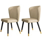 Glam Style Armless Chair Wood PU Leather Parsons Dining Chairs for Kitchen Beige 2 Piece Set Clearhalo 'Dining Chairs' 'Dining Tables & Seating' 'dining_chair' 'furn' 'furn_dining_chair' 'Furniture' 'furniture_dining_chair' 'Kitchen & Dining Furniture' 4854707