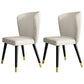 Glam Style Armless Chair Wood PU Leather Parsons Dining Chairs for Kitchen Off-White 2 Piece Set Clearhalo 'Dining Chairs' 'Dining Tables & Seating' 'dining_chair' 'furn' 'furn_dining_chair' 'Furniture' 'furniture_dining_chair' 'Kitchen & Dining Furniture' 4854710