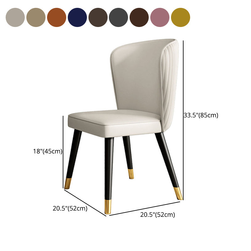 Glam Style Armless Chair Wood PU Leather Parsons Dining Chairs for Kitchen Clearhalo 'Dining Chairs' 'Dining Tables & Seating' 'dining_chair' 'furn' 'furn_dining_chair' 'Furniture' 'furniture_dining_chair' 'Kitchen & Dining Furniture' 4854711