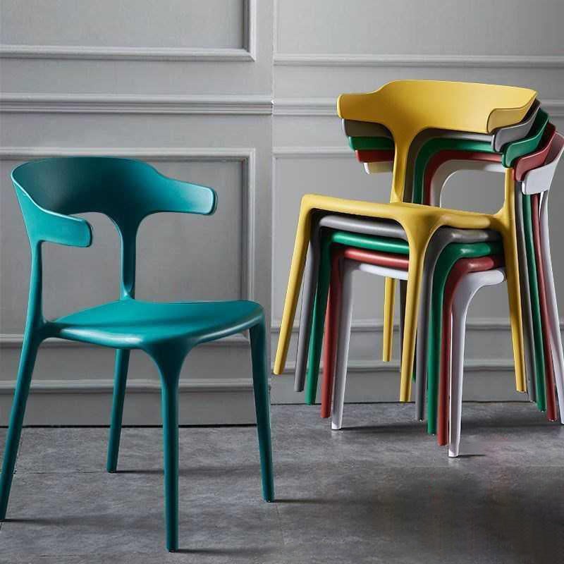 Scandinavian Plastic Home Dining Side Chair Open Back Dining Side Chair Clearhalo 'Dining Chairs' 'Dining Tables & Seating' 'dining_chair' 'furn' 'furn_dining_chair' 'Furniture' 'furniture_dining_chair' 'Kitchen & Dining Furniture' 4854712