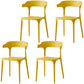 Scandinavian Plastic Home Dining Side Chair Open Back Dining Side Chair Yellow 4 Piece Set Clearhalo 'Dining Chairs' 'Dining Tables & Seating' 'dining_chair' 'furn' 'furn_dining_chair' 'Furniture' 'furniture_dining_chair' 'Kitchen & Dining Furniture' 4854713