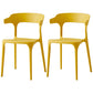 Scandinavian Plastic Home Dining Side Chair Open Back Dining Side Chair Yellow 2 Piece Set Clearhalo 'Dining Chairs' 'Dining Tables & Seating' 'dining_chair' 'furn' 'furn_dining_chair' 'Furniture' 'furniture_dining_chair' 'Kitchen & Dining Furniture' 4854716