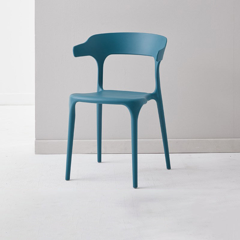 Scandinavian Plastic Home Dining Side Chair Open Back Dining Side Chair Blue 1 Piece Clearhalo 'Dining Chairs' 'Dining Tables & Seating' 'dining_chair' 'furn' 'furn_dining_chair' 'Furniture' 'furniture_dining_chair' 'Kitchen & Dining Furniture' 4854721