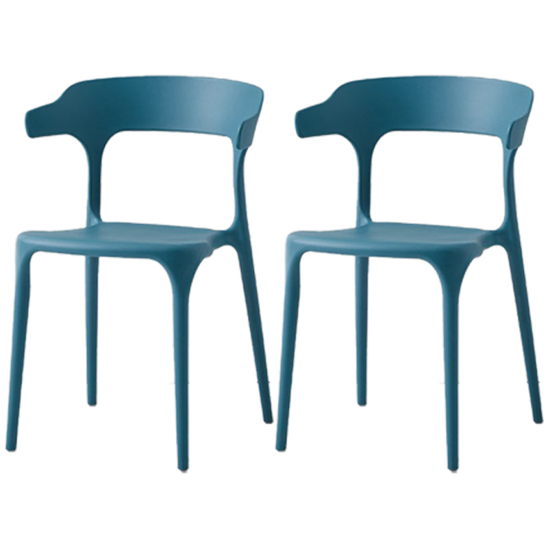 Scandinavian Plastic Home Dining Side Chair Open Back Dining Side Chair Blue 2 Piece Set Clearhalo 'Dining Chairs' 'Dining Tables & Seating' 'dining_chair' 'furn' 'furn_dining_chair' 'Furniture' 'furniture_dining_chair' 'Kitchen & Dining Furniture' 4854723