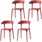Scandinavian Plastic Home Dining Side Chair Open Back Dining Side Chair Red 4 Piece Set Clearhalo 'Dining Chairs' 'Dining Tables & Seating' 'dining_chair' 'furn' 'furn_dining_chair' 'Furniture' 'furniture_dining_chair' 'Kitchen & Dining Furniture' 4854725