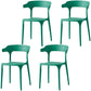 Scandinavian Plastic Home Dining Side Chair Open Back Dining Side Chair Green 4 Piece Set Clearhalo 'Dining Chairs' 'Dining Tables & Seating' 'dining_chair' 'furn' 'furn_dining_chair' 'Furniture' 'furniture_dining_chair' 'Kitchen & Dining Furniture' 4854730