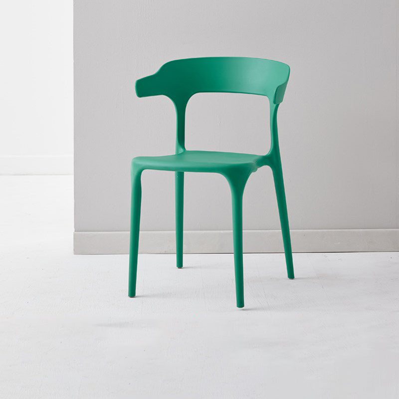Scandinavian Plastic Home Dining Side Chair Open Back Dining Side Chair Green 1 Piece Clearhalo 'Dining Chairs' 'Dining Tables & Seating' 'dining_chair' 'furn' 'furn_dining_chair' 'Furniture' 'furniture_dining_chair' 'Kitchen & Dining Furniture' 4854732