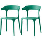 Scandinavian Plastic Home Dining Side Chair Open Back Dining Side Chair Green 2 Piece Set Clearhalo 'Dining Chairs' 'Dining Tables & Seating' 'dining_chair' 'furn' 'furn_dining_chair' 'Furniture' 'furniture_dining_chair' 'Kitchen & Dining Furniture' 4854733