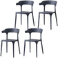 Scandinavian Plastic Home Dining Side Chair Open Back Dining Side Chair Grey 4 Piece Set Clearhalo 'Dining Chairs' 'Dining Tables & Seating' 'dining_chair' 'furn' 'furn_dining_chair' 'Furniture' 'furniture_dining_chair' 'Kitchen & Dining Furniture' 4854734